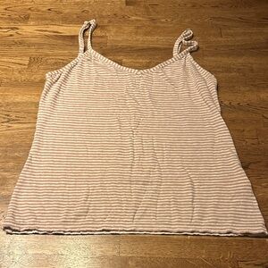 Garnet Hill Beige Striped Tank Top